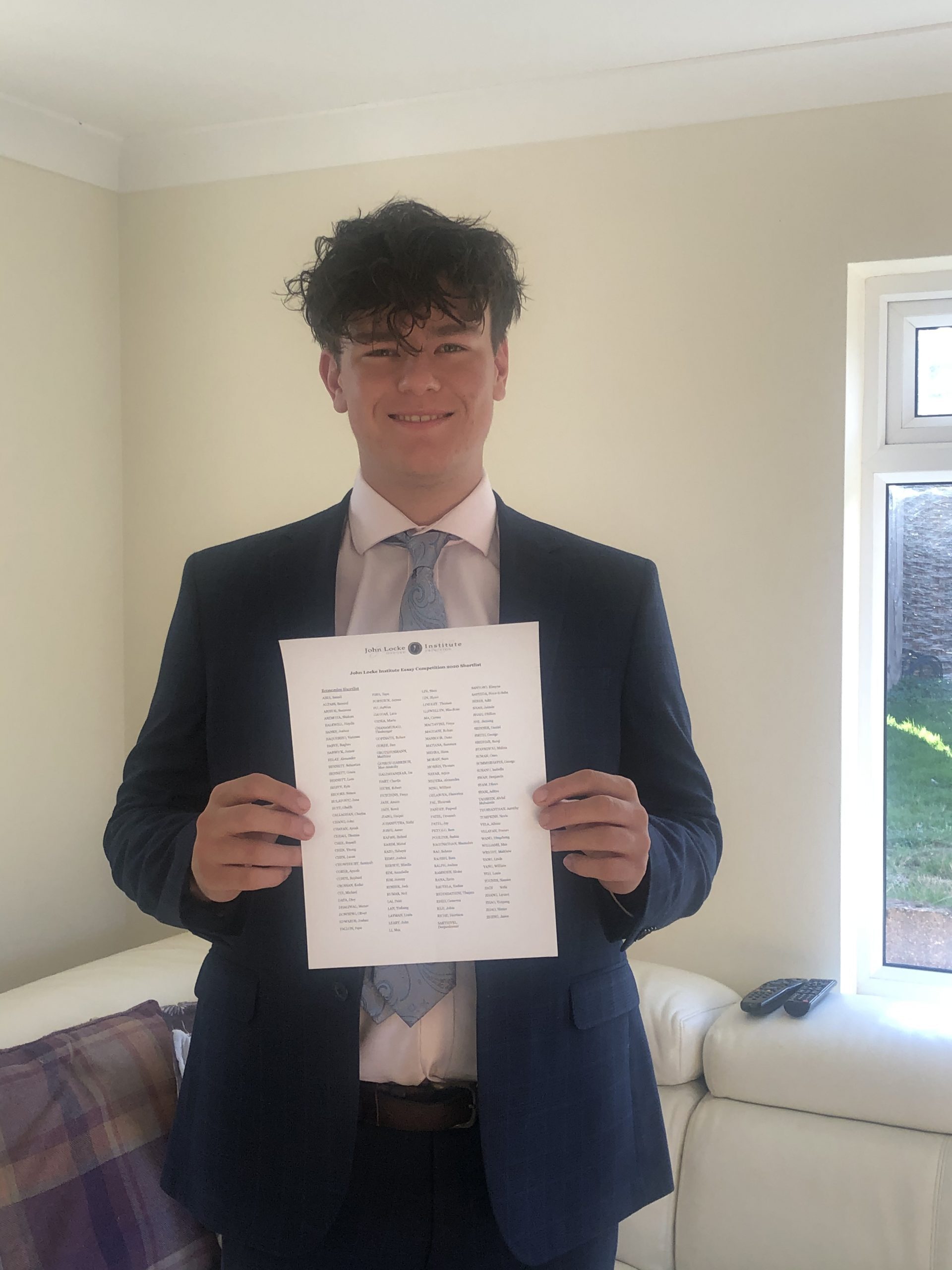 Economics finalist announced in the ‘John Locke Essay Competition 2020