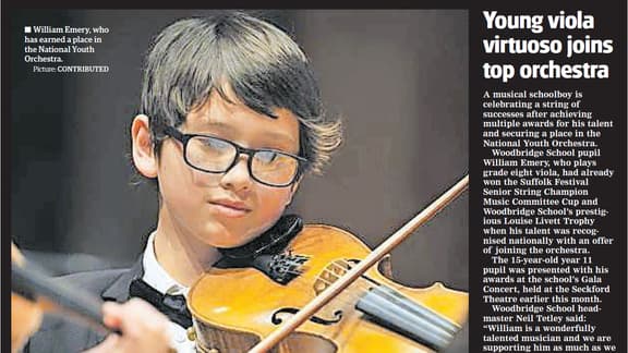 Young Viola Virtuoso from Woodbridge School Joins top orchestra