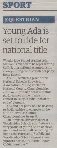 EADT 'Young Ada is set to ride for national title'